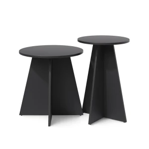 Coffee table Forma Black 40 x 50 cm Set of 2 Vicco