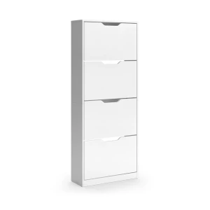 Shoe tipper Luca White 59 x 146 cm with 4 tilting compartments Vicco