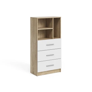 Universal cabinet Tomy Sonoma/White 60 x 120 cm with 3 drawers Vicco