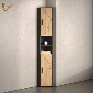 Hochschrank Ronco Anthrazit/Artisan-Eiche 33 x 192 cm mit 2 Türen livinity®