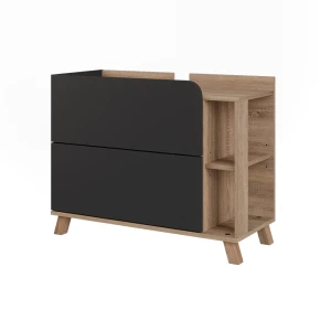 Wastafelonderkast Karen Antraciet/Sonoma 80 x 65 cm met 2 lades Vicco