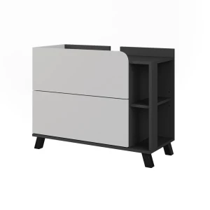 Wastafelonderkast Karen Wit/Antraciet 80 x 65 cm met 2 lades Vicco
