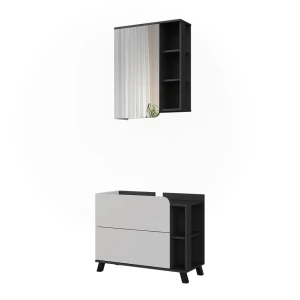 Badkamermeubelset Karen Wit/Antraciet 2 delen Vicco