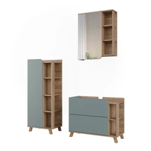 Badkamermeubelset Karen Blauw/Sonoma 3 delen Vicco
