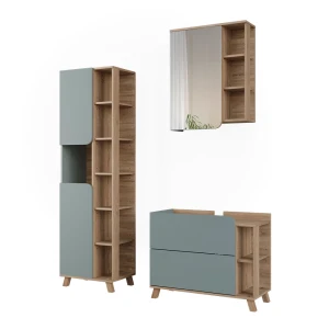 Badkamermeubelset Karen Blauw/Sonoma 3 delen Vicco