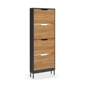 Shoe tipper Luca Anthracite/Goldkraft oak 59 x 157.5 cm with 4 tilting compartments Vicco