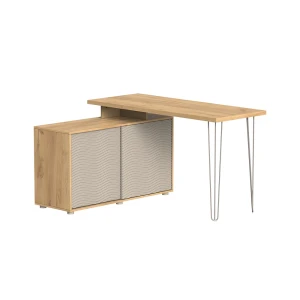 Kulmapöytä Notivo Kasmirmatto 135 x 55 cm jossa on arkistokaappi Vicco