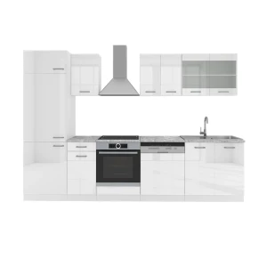 Keittokomero R-Line Valkoinen korkeakiilto/valkoinen 300 cm , AP Marble Vicco