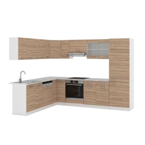 Sarokkonyha R-Line Sonoma/Fehér 287 x 227 cm munkalap nélkül Vicco