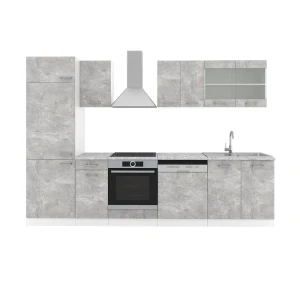 Küchenzeile R-Line Beton 300 cm , AP Marmor Vicco