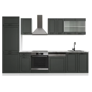 Kitchenette R-Line Casa de campo antracite/branca 300 cm sem bancada Vicco