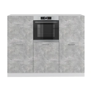 Cucine componibili piccole R-Line Cemento/Bianco 180 cm senza piano di lavoro Vicco