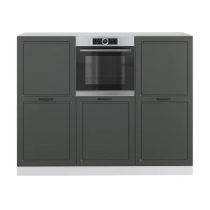 Bloco de cozinha R-Line Casa de campo antracite/branca 180 cm sem bancada Vicco
