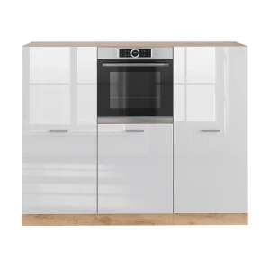 Bloco de cozinha R-Line Branco alto brilho/carvalho Goldkraft 180 cm sem bancada Vicco