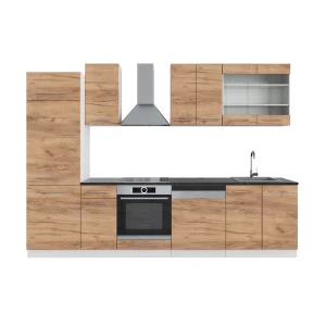 Kitchenette Fame-Line Carvalho Goldkraft/branco 300 cm sem bancada Vicco