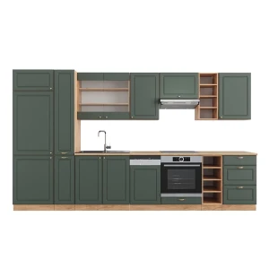 Kitchenette Fame-Line Casa de campo verde-ouro/carvalho Goldkraft 355 cm sem bancada Vicco
