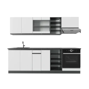 Kitchenette R-Line Branco/antracite 240 cm Forma J Vicco