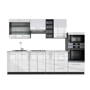 Keittokomero Fame-Line Valkoinen korkeakiilto/antrasiitti 280 cm , AP Marble Vicco