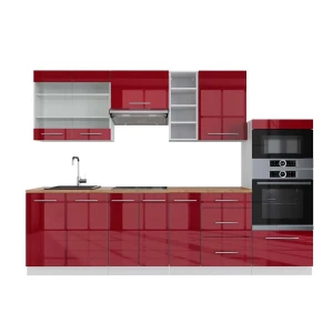 Kitchenette Fame-Line Bordeaux alto brilho/branco 280 cm , AP Carvalho Vicco
