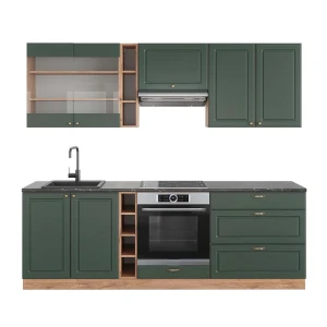 Kitchenette Fame-Line Casa de campo verde-ouro/carvalho Goldkraft 235 cm , AP Antracite Vicco