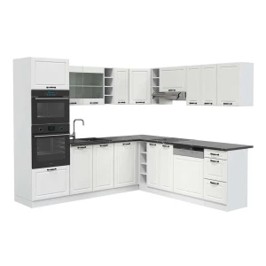 Sarokkonyha R-Line Fehér vidéki ház/Fehér 247 x 237 cm, MP Antracit Vicco