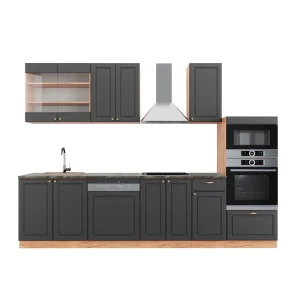 Aneks kuchenny Fame-Line Anthracite Country House/Gold Kraft Oak 300 cm z wysoką szafką, BP Antracyt Vicco