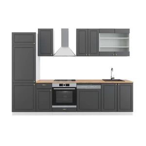 Kitchenette Fame-Line Ouro antracite/branco 300 cm , AP Carvalho Vicco