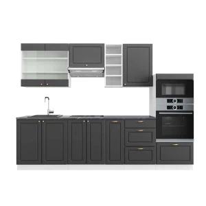 Konyhabútor Fame-Line Antracit-arany/fehér 280 cm , MP Antracit Vicco