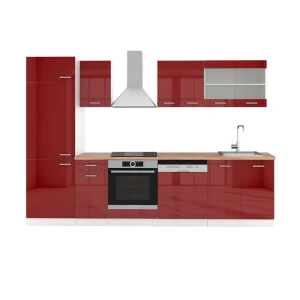 Kitchenette R-Line Vermelho brilhante/Branco 300 cm , AP Carvalho Vicco