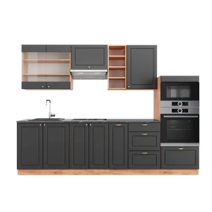 Konyhabútor Fame-Line Antracit Country House/Gold Kraft Oak 280 cm , MP Antracit Vicco
