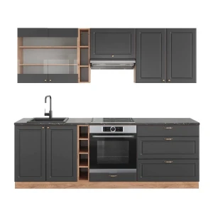 Kitchenette Fame-Line Casa de campo antracite/carvalho Goldkraft 235 cm , AP Antracite Vicco