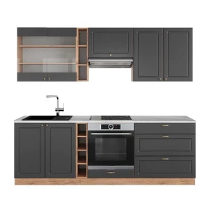 Szafka kuchenna Fame-Line Anthracite Country House/Gold Kraft Oak 235 cm , BP Marmur Vicco