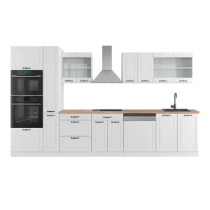 Moduł kuchenny R-Line Biały dom wiejski/biały 350 cm z wysoką szafką, BP Dąb Vicco