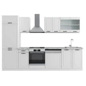 Kitchenette R-Line Casa de Campo Branca/Branca 300 cm , Mármore AP Vicco