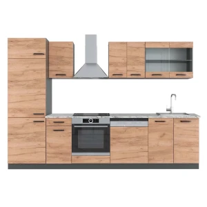 Aneks kuchenny R-Line Złoty dąb power/antracyt 300 cm , BP Marmur Vicco