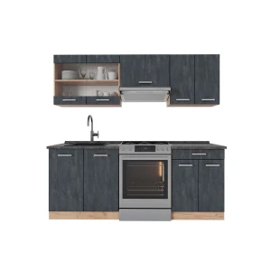 Kitchenette R-Line Concreto preto/carvalho Goldkraft 200 cm AP Antracite Vicco
