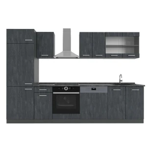 Kitchenette R-Line Concreto preto/antracite 300 cm AP Antracite Vicco