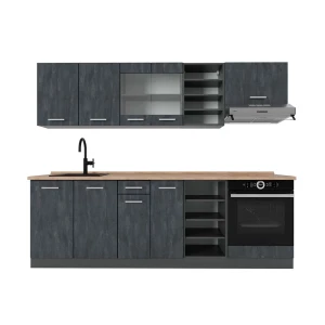 Kitchenette R-Line Concreto preto/antracite 240 cm Carvalho AP Vicco