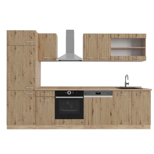 Kitchenette R-Line Carvalho artesanal/carvalho Goldkraft 300 cm sem bancada Vicco