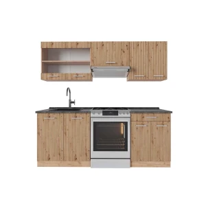 Aneks kuchenny R-Line Dąb Artisan/Dąb Goldkraft 200 cm , BP Antracyt Vicco