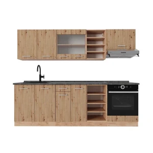 Kitchenette R-Line Carvalho artesanal/carvalho Goldkraft 240 cm , AP Antracite Vicco