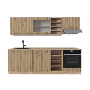 Kitchenette R-Line Carvalho artesanal/carvalho Goldkraft 240 cm sem bancada Vicco