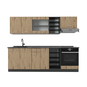 Kitchenette R-Line Carvalho artesanal/antracite 240 cm , AP Antracite Vicco