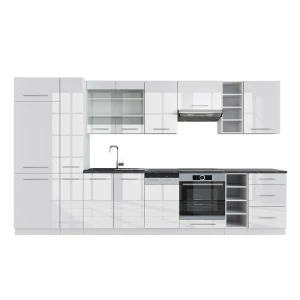 Kitchenette Fame-Line Branco alto brilho/branco 355 cm , AP Antracite Vicco