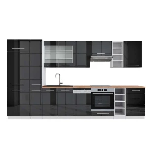 Kitchenette Fame-Line Antracite alto brilho/branco 355 cm , AP Carvalho Vicco
