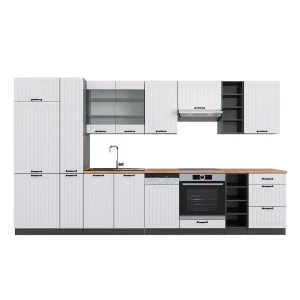 Zabudowa kuchenna Fame-Line Biały dworek/antracyt 355 cm , BP Dąb Vicco