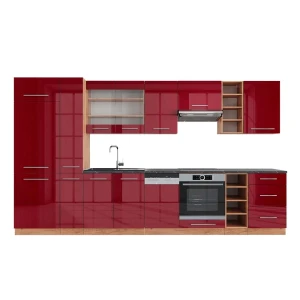 Konyhabútor Fame-Line Bordeaux magas fényű/arany tölgy 355 cm , MP Antracit Vicco
