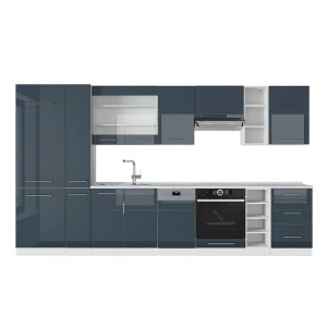 Küchenzeile Fame-Line Azul escuro alto brilho 355 cm sem bancada Vicco