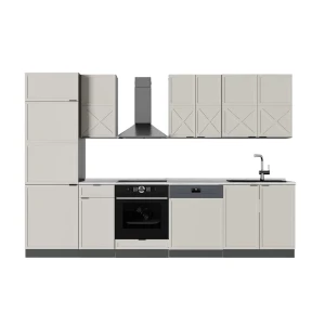 Kitchenette Fame-Line CinzaBege/Antracite 300 cm sem bancada Vicco