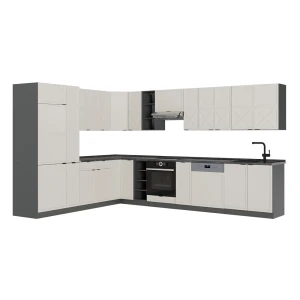 Cozinha de canto Fame-Line CinzaBege/antracite 347 x 257 cm, AP Antracite Vicco